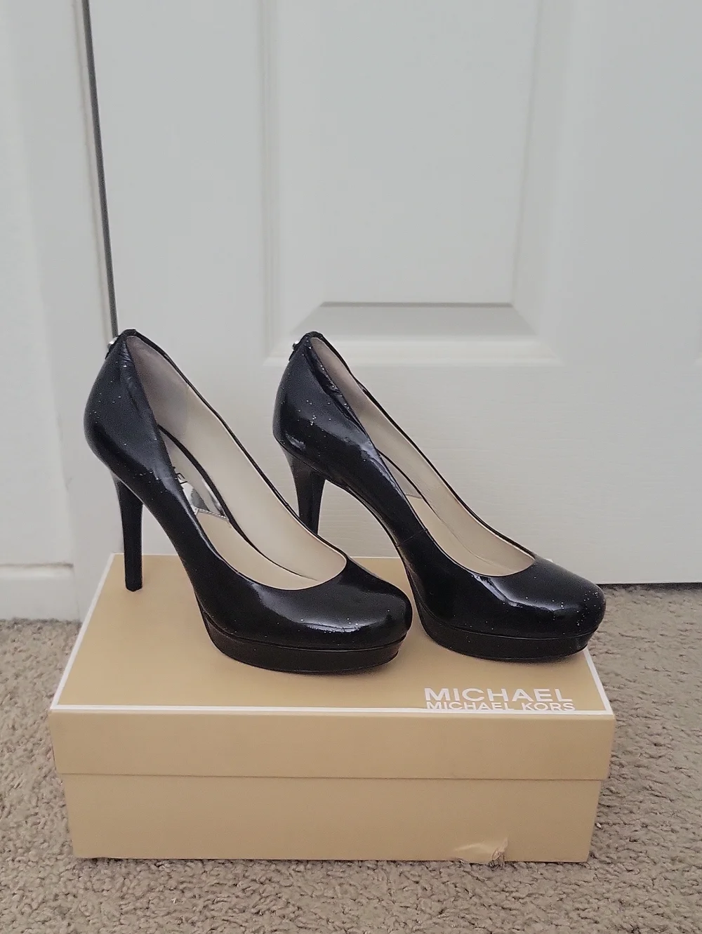 Michael Kors Black Patent Platform Pumps